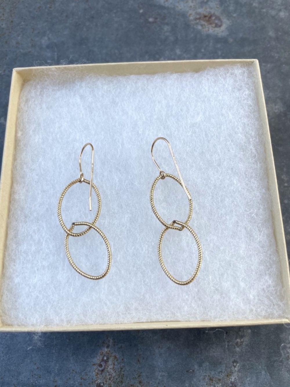 Gold Fill Oval Drop Earrings - Picture 5 of 12